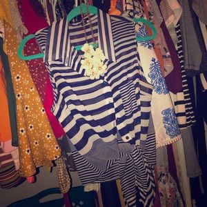 Satin see through striped collared top